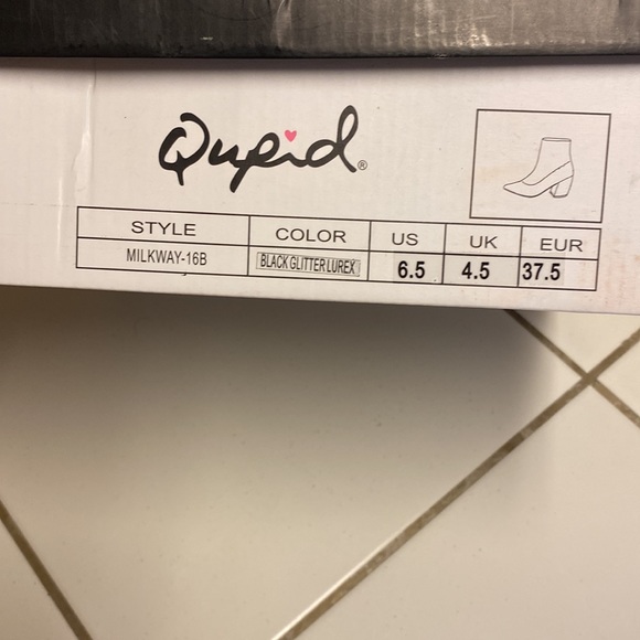 Qupid Black Sparkling heeled boots - Picture 7 of 7